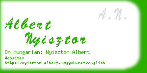 albert nyisztor business card